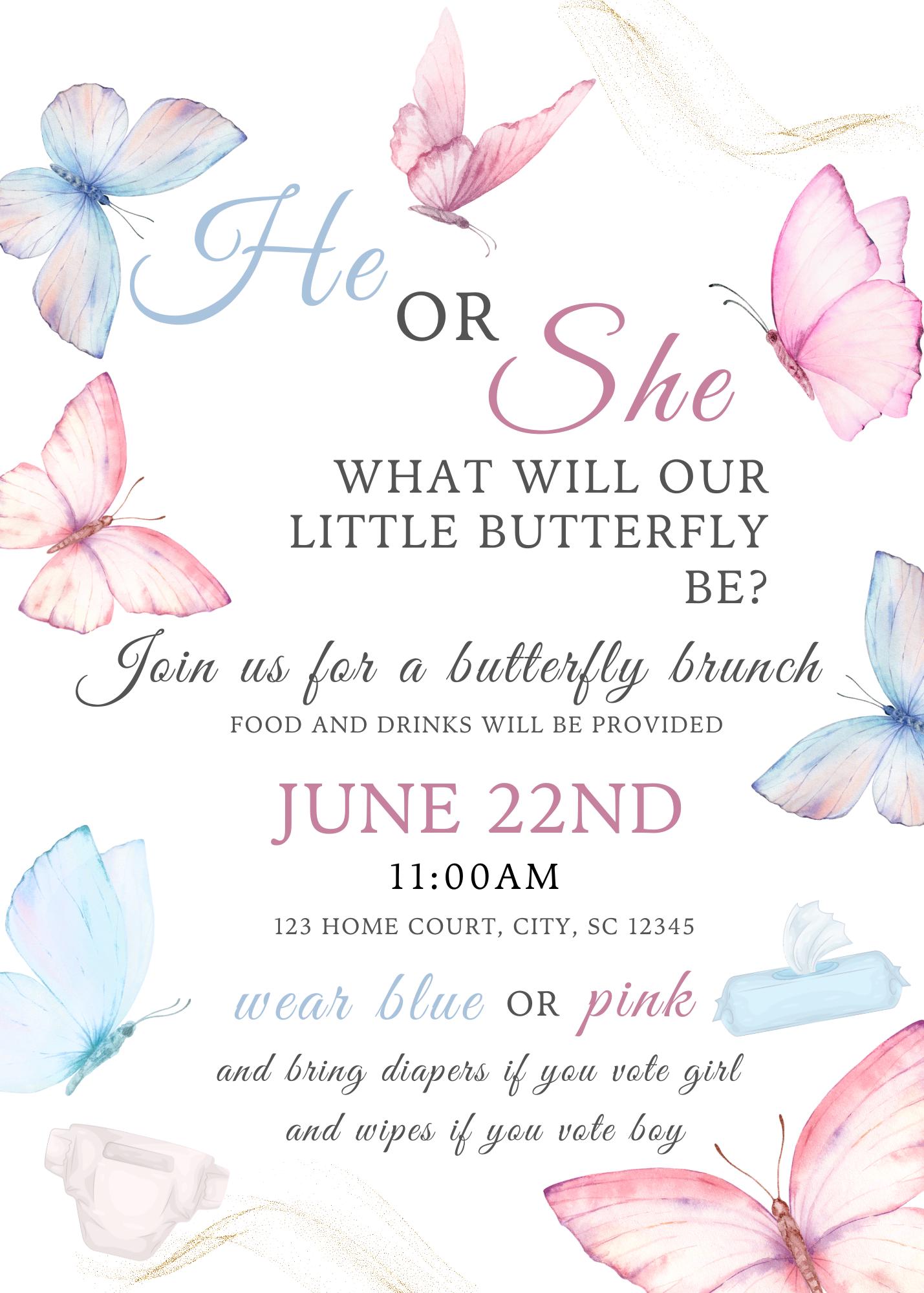 Butterfly Gender Reveal Bundle