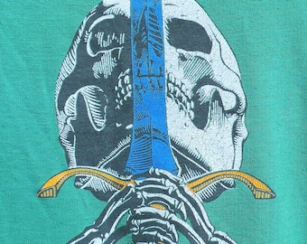 70's Vintage 1978 POWELL PERALTA Ray Bones Rodriguez T Shirt M/L With Faded Tag