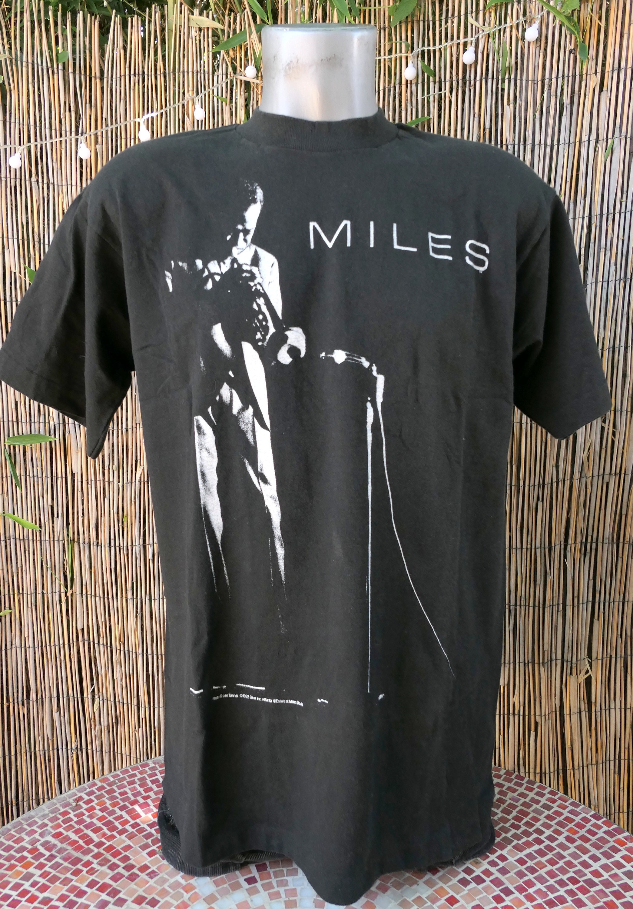 90's Vintage 1992 MILES DAVIS T Shirt Large With Fruit of the Loom