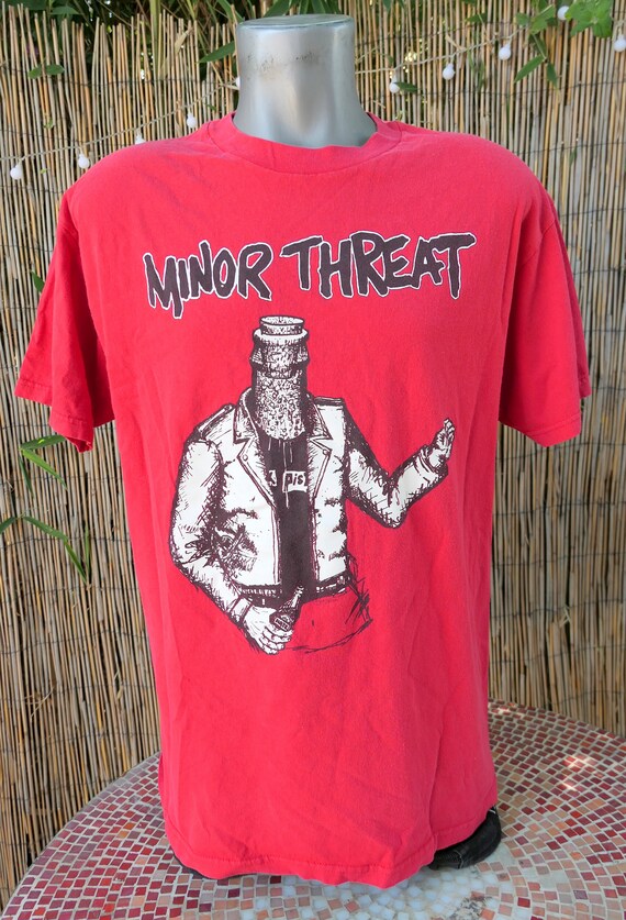 90's Vintage MINOR THREAT Bottled Violence T Shirt Large With