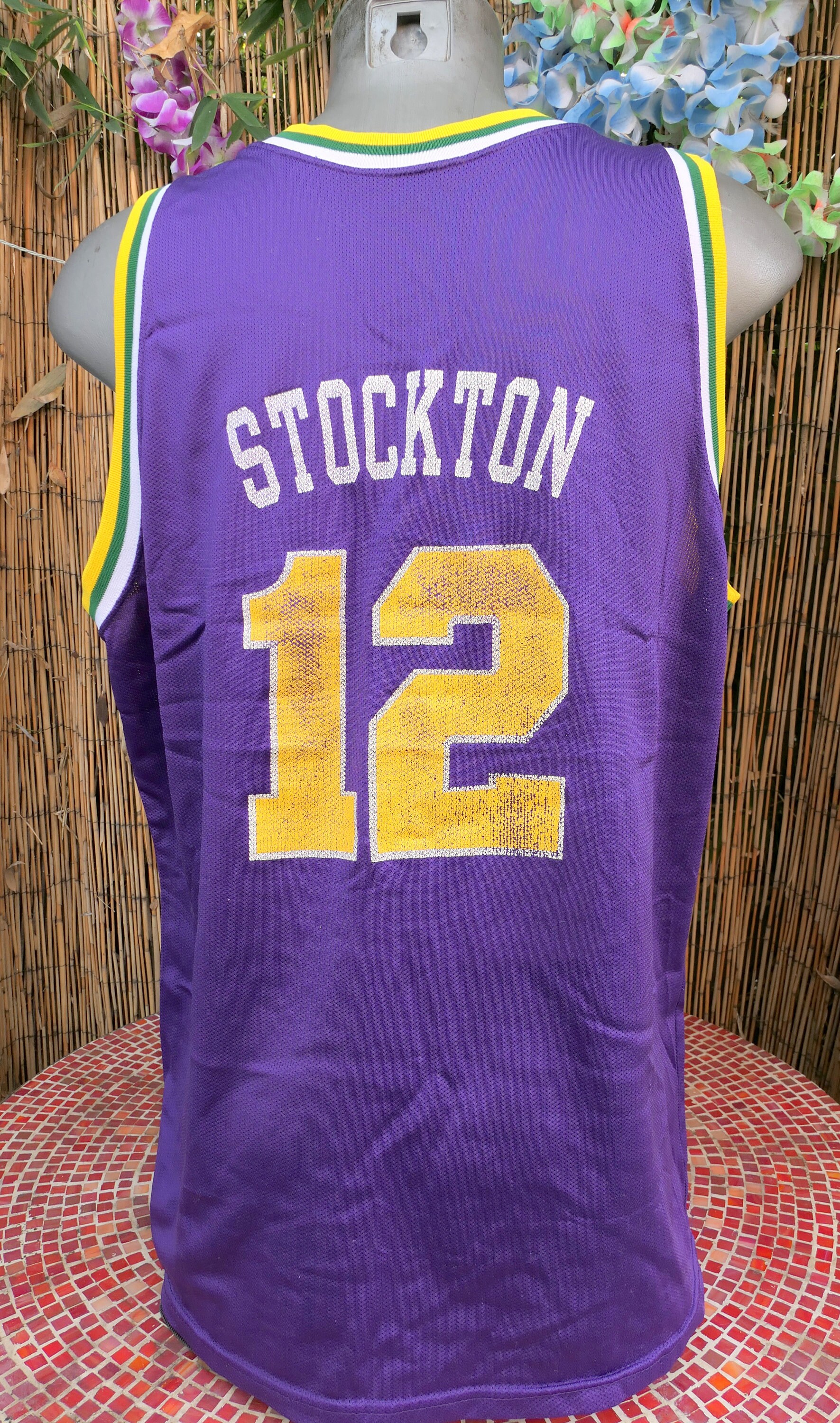ウェア 90's champion DREAM TEAM #12 Stockton Vintage 90s John Stockton Champion Utah Jazz Basketball