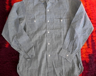 Vintage 1950s Big Buck Sanforized Long Sleeve Twill Work