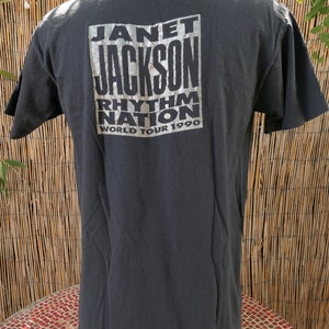 1990 Janet Jackson Rhythm Nation Tour T-Shirt – Unisex Black, Short Sleeve, Made In USA (Handmade/Repro)