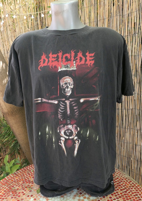 90's Vintage DEICIDE Slave to the Cross T Shirt XL With Blue Grape