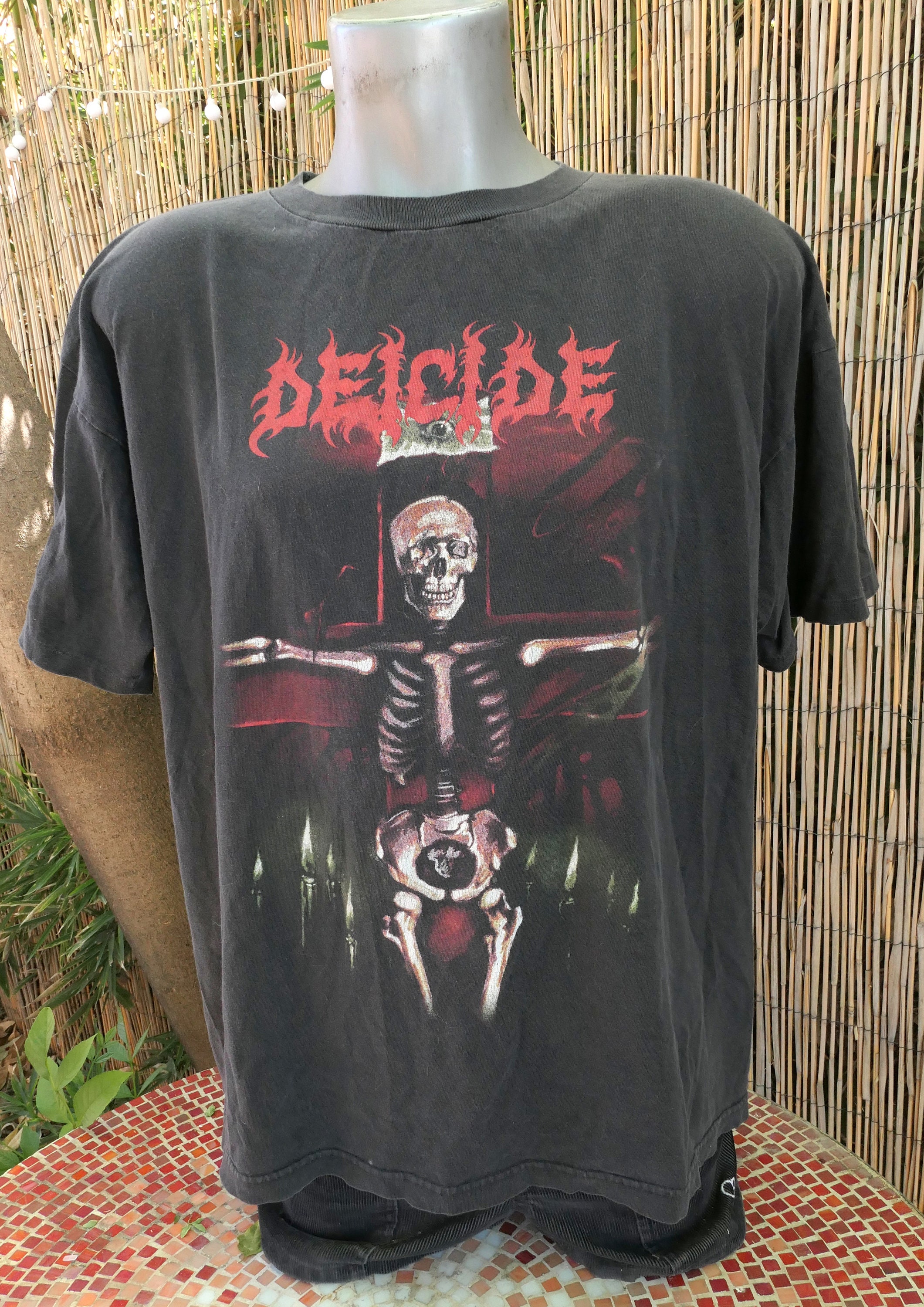 90's Vintage DEICIDE Slave to the Cross T Shirt XL With Blue Grape