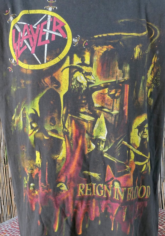 80's Vintage SLAYER Reign In Blood T Shirt Large