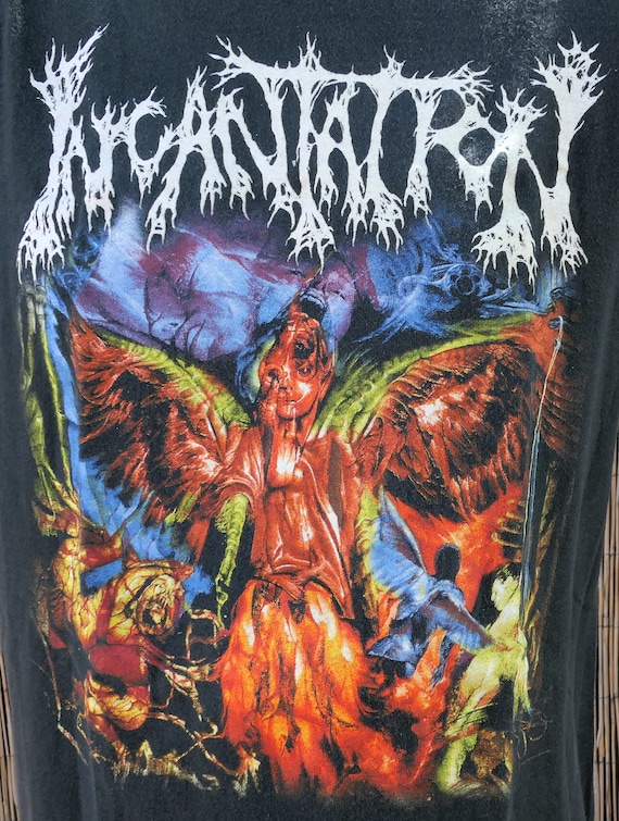 90's Vintage 1997 INCANTATION Diabolical Conquest Large With Anvil