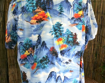 50's Vintage PENNEYS Rayon Loop Collar Hawaiian Shirt XL 50's Vintage PENNEYS Rayon Loop Collar Hawaiian Shirt XL