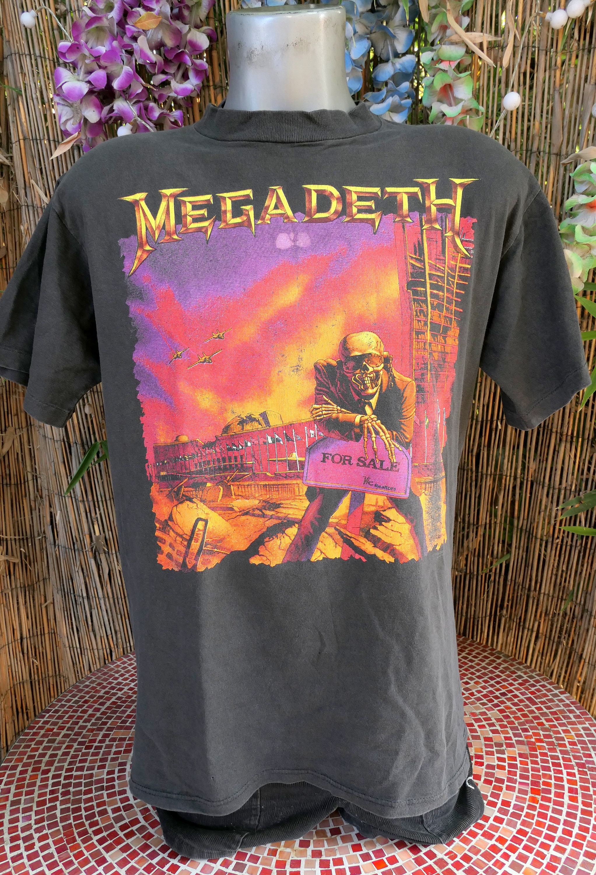 MEGADETH メガデス 1990 刺繍ロゴ キャップ BROCKUM 黒Ω