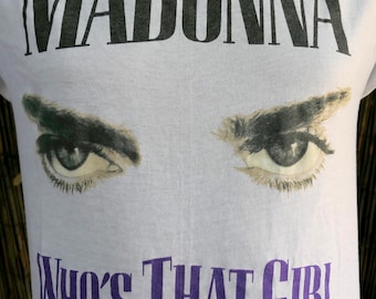 Vintage Style 1987 Madonna Who's That Girl Tour T-shirt One Side
