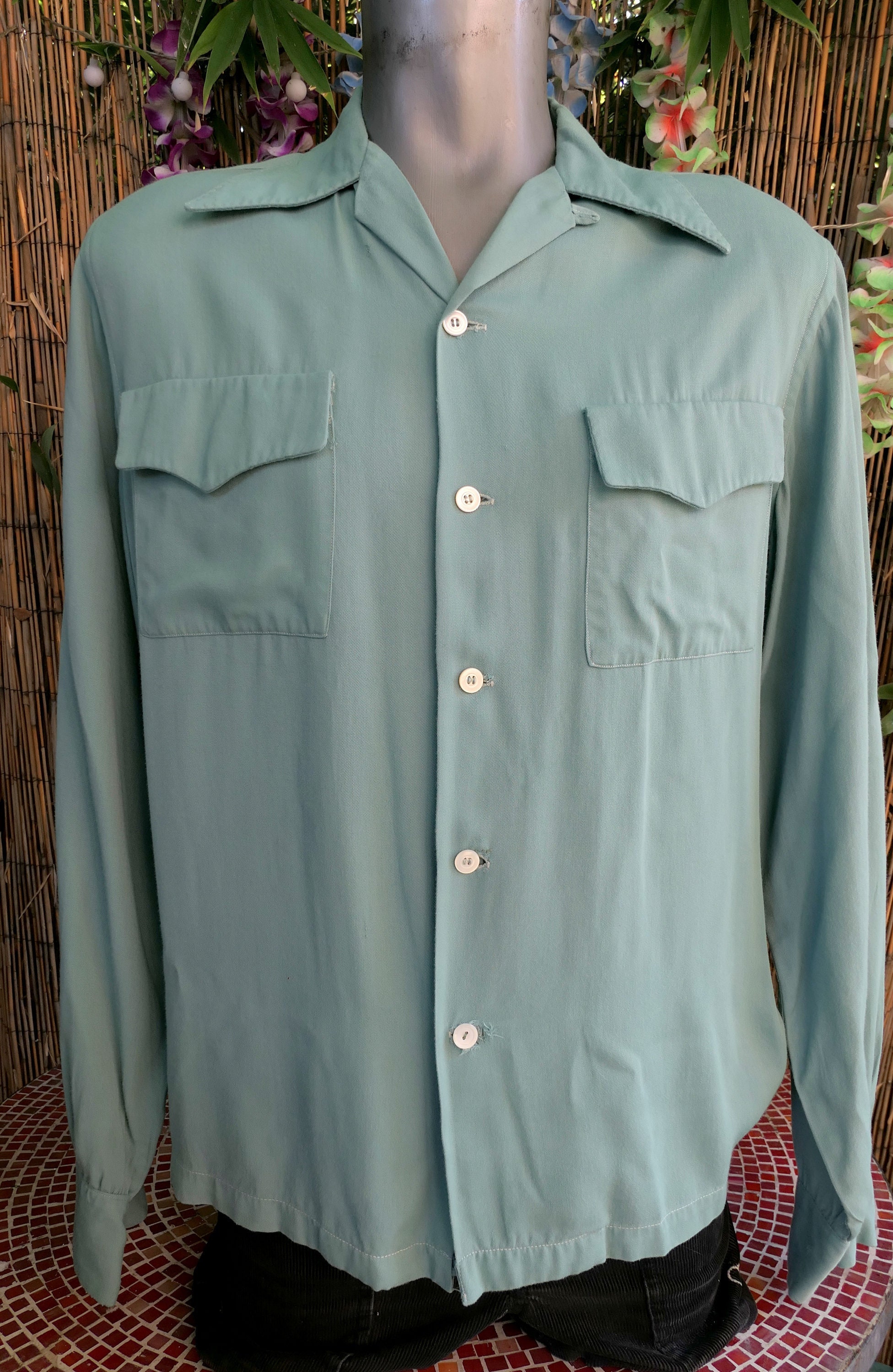 40s Gabardine Shirt - Etsy 40s Gabardine Shirt - Etsy