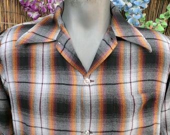 50's 60's Vintage ARROW Chevella Rayon Gabardine Shadow