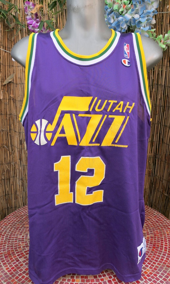 90's Vintage Utah Jazz JOHN STOCKTON Champion Thro