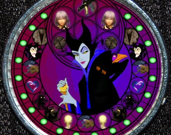 Dormir belleza villano malvado Maléfica vidrieras colgante de plata Disney