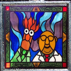 Muppets Doctor Honeydew Dr Beaker Disney Stained Glass Silver Pendant Necklace
