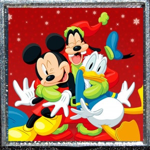 Mickey Mouse Donald Duck Goofy Weihnachten Xmas Silberanhänger Disney Disneyland Halskette Schmuck