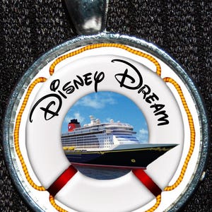Disney Cruise Line Ship Porthole Castaway Cay Beach Clouds Silver Pendant Necklace WDW Fish Extender Gift Magic Wonder Dream Fantasy