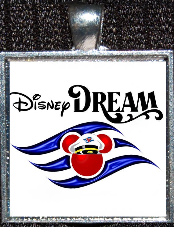 Disney Cruise Line Ship Logo Silver Pendant Necklace WDW Fish