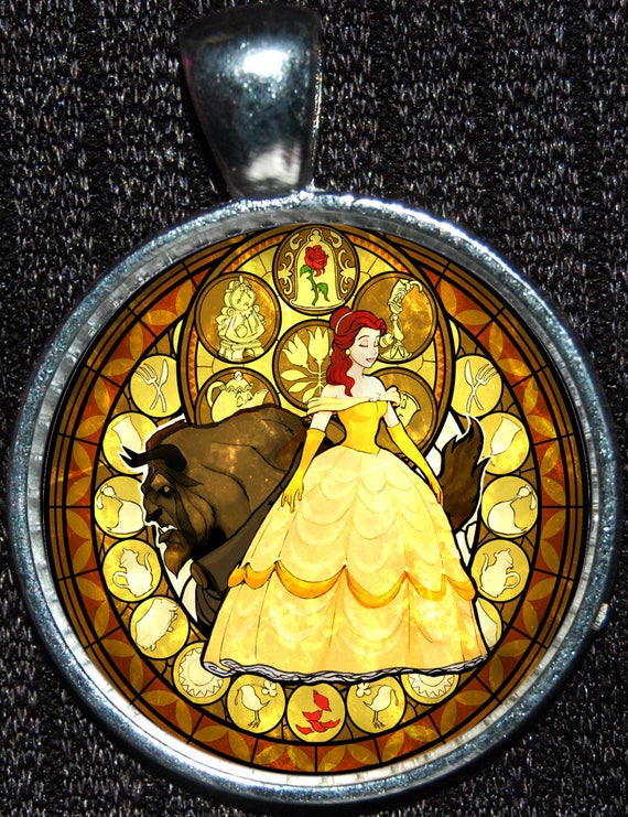 Disney Princess Belle Beauty and the Beast Finished Bottle Cap Necklace -  Etsy