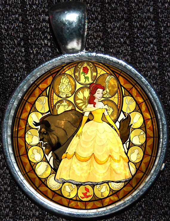 アクセサリー Disney Princess Belle Necklace Disney Beauty and the Beast Belle Portrait Enamel Necklace