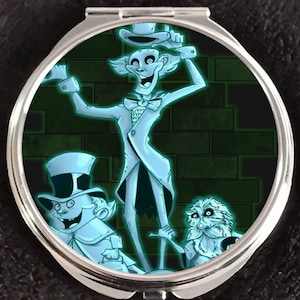 Disney Haunted Mansion Hitchhiking Ghosts Doombuggy Stretch Portrait Painting Makeup Compact Double Mirror Walt World Disneyland