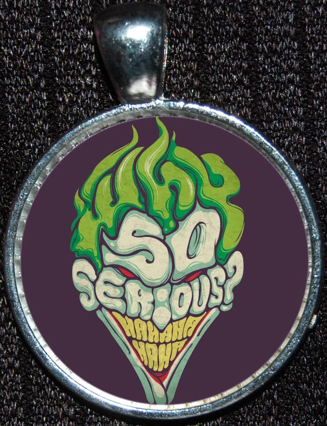 Joker Why so Serious Silver Pendant Villain Necklace Jewelry