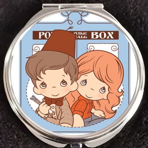 Doctor Who Tardis Precious Time Lord Police Box British Companion Wibbly Wobbly Timey Wimey Space Beauty Makeup Gift Double Compact Mirror