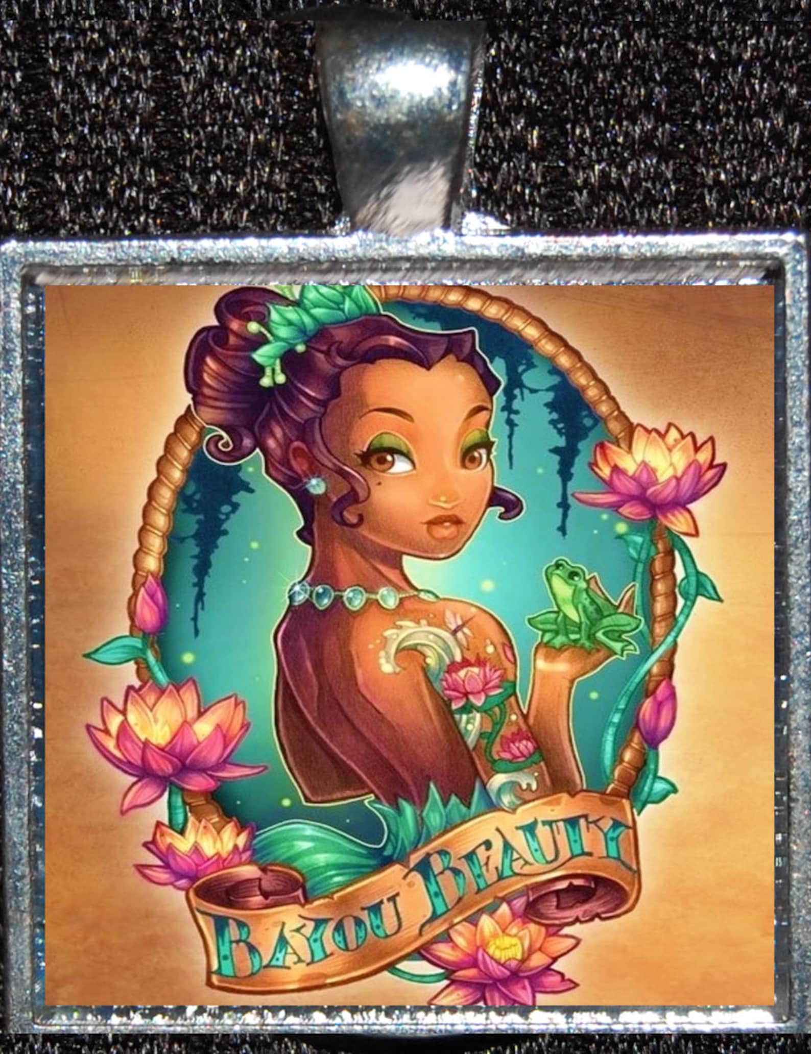 Disney Princess and the Frog Tiana Tattoo Pinup Sexy Pendant Etsy
