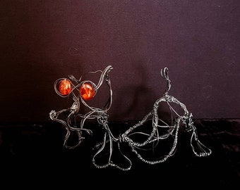 Dog metal sculpture Tabletop decor Wire figurine Abstract metal art Pet lover gift Contemporary art