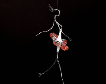 Dancer Wire mesh Wall hanging figurine Metal wall art  Mother day gift Birthday gift to her