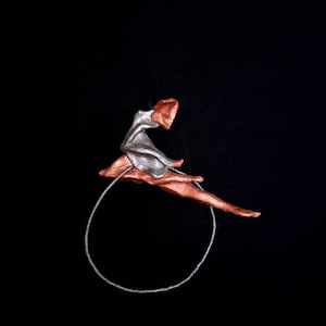 Gymnast woman Polymer clay figurine Wall hanging decor