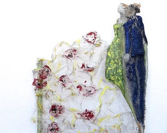 Better together Soulmate Love Relationship gift Dance Field of Poppy Wire mesh sculpture Metal art Valentine Couple Wedding Engagement gift