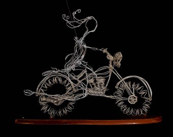 Cycling, Bicycle Racer Metal Sculpture, bike champ, Modern Art CHAMPION