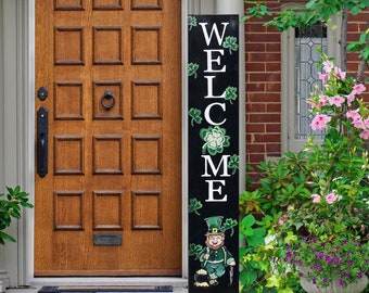 Shamrock Leprechaun Sign, Saint Patrick's Day Sign, Irish Front Door Sign, St. Patty's Day, Luck of the Irish Sign, Four Leaf Clover Sign