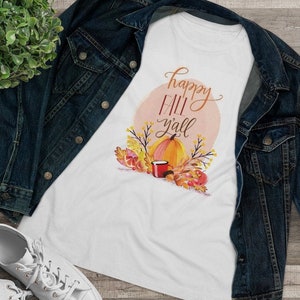 Happy Fall Y'all shirt, Fall Shirts, Fall Shirt for Women, It's Fall Yall, Cute Fall Shirts, Fall shirt, pumpkin shirt image 2