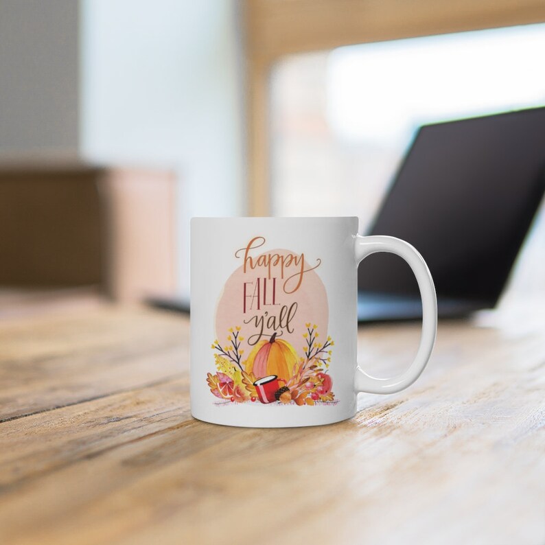 Happy Fall Ya'll coffee mug, pumpkin spice coffee, pumpkin mug, coffee cup, seasonal mug image 7