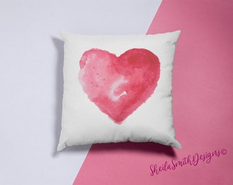 Heart Pillow, Valentines Day Pillow, Front porch pillow, Couch pillow, LOVE pillow, Spun Polyester Square Pillow