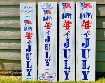 4th of July Porch Sign, Independence Day decor, fourth of july sign, red white and blue, patriotic sign, wood sign, fourth of July decor