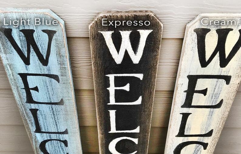 WELCOME SIGN, Fall Rustic Welcome Sign, Vertical front door welcome sign, autumn welcome sign, Fall Decor, Pumpkin Fall welcome sign, Autumn image 3