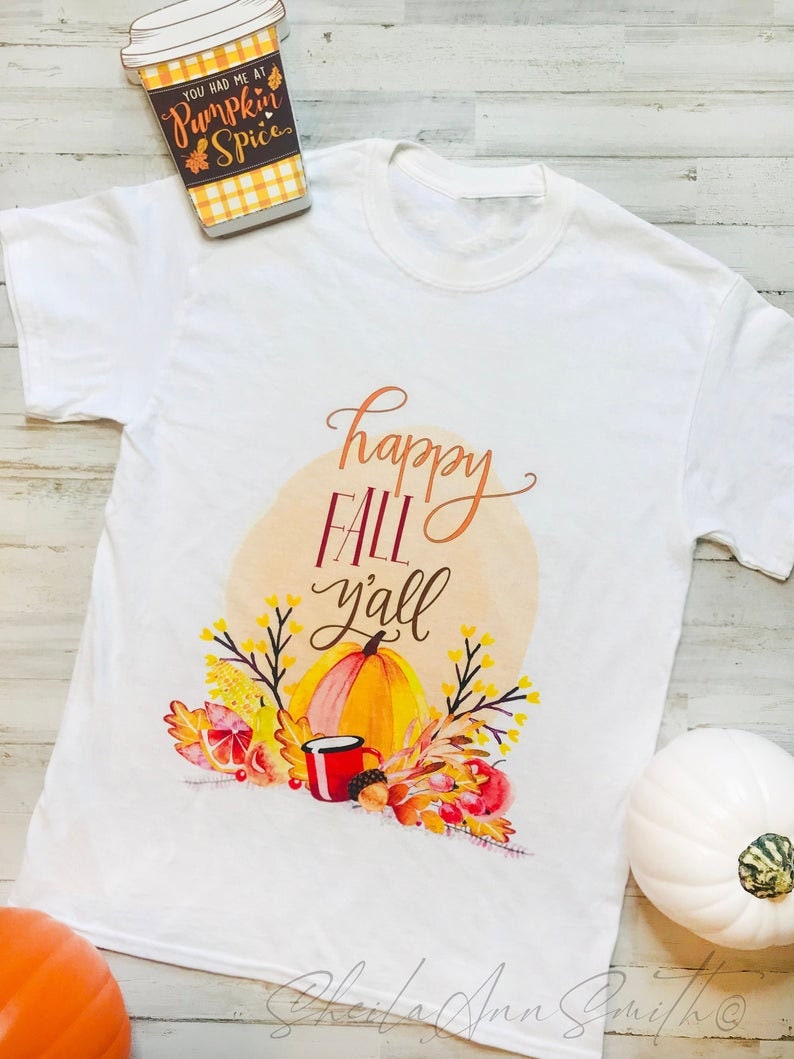 Happy Fall Y'all shirt, Fall Shirts, Fall Shirt for Women, It's Fall Yall, Cute Fall Shirts, Fall shirt, pumpkin shirt image 8