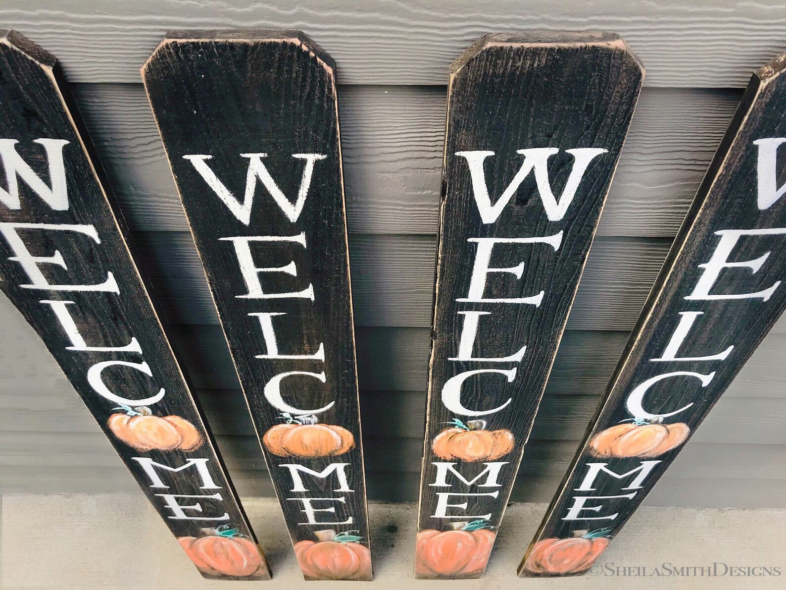 WELCOME SIGN Fall Rustic Welcome Sign Vertical Front Door - Etsy