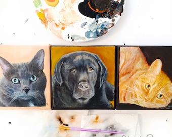 Custom Pet portrait, dog portrait, cat portrait, portrait from photo, dog mom gift, cat mom gift, pet memorial, pet loss, dog art, cat art