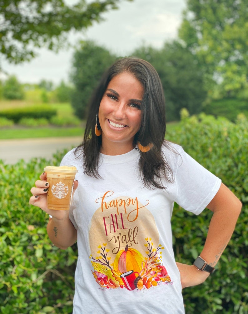 Happy Fall Y'all shirt, Fall Shirts, Fall Shirt for Women, It's Fall Yall, Cute Fall Shirts, Fall shirt, pumpkin shirt image 1