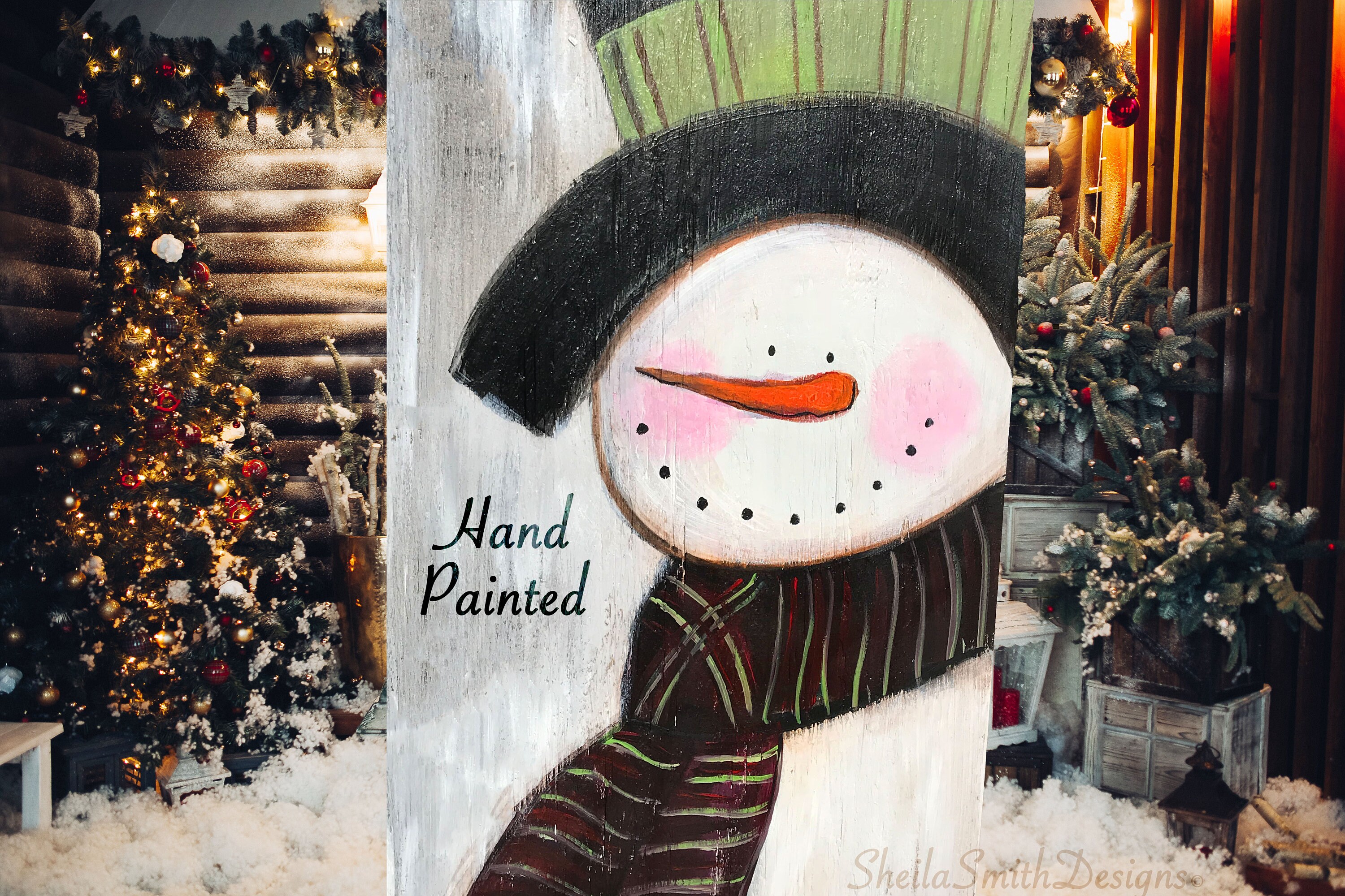 Winter Welcome Snowman Sign, Snowman Sign, Vertical Front Door