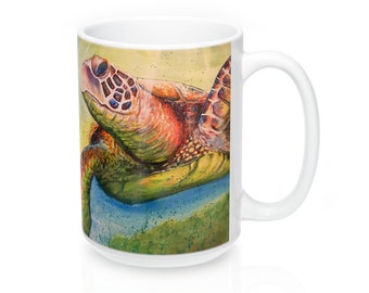 Turtle Coffee Mug 15Oz Turtle Cup Turtle Mug Beach Mug