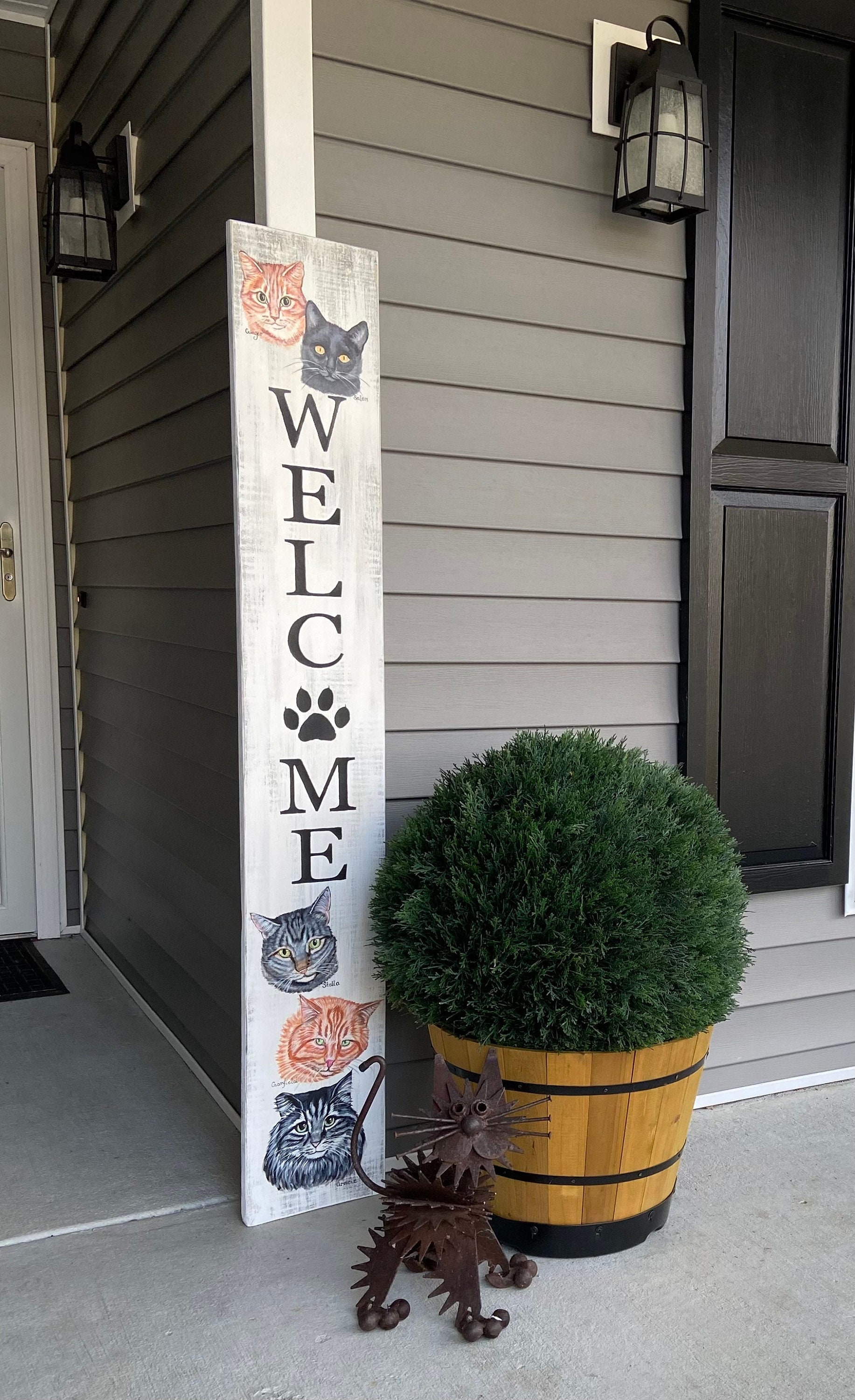 PET WELCOME SIGN, Custom Pet Sign, Dog Sign, Cat Sign, Vertical Front ...