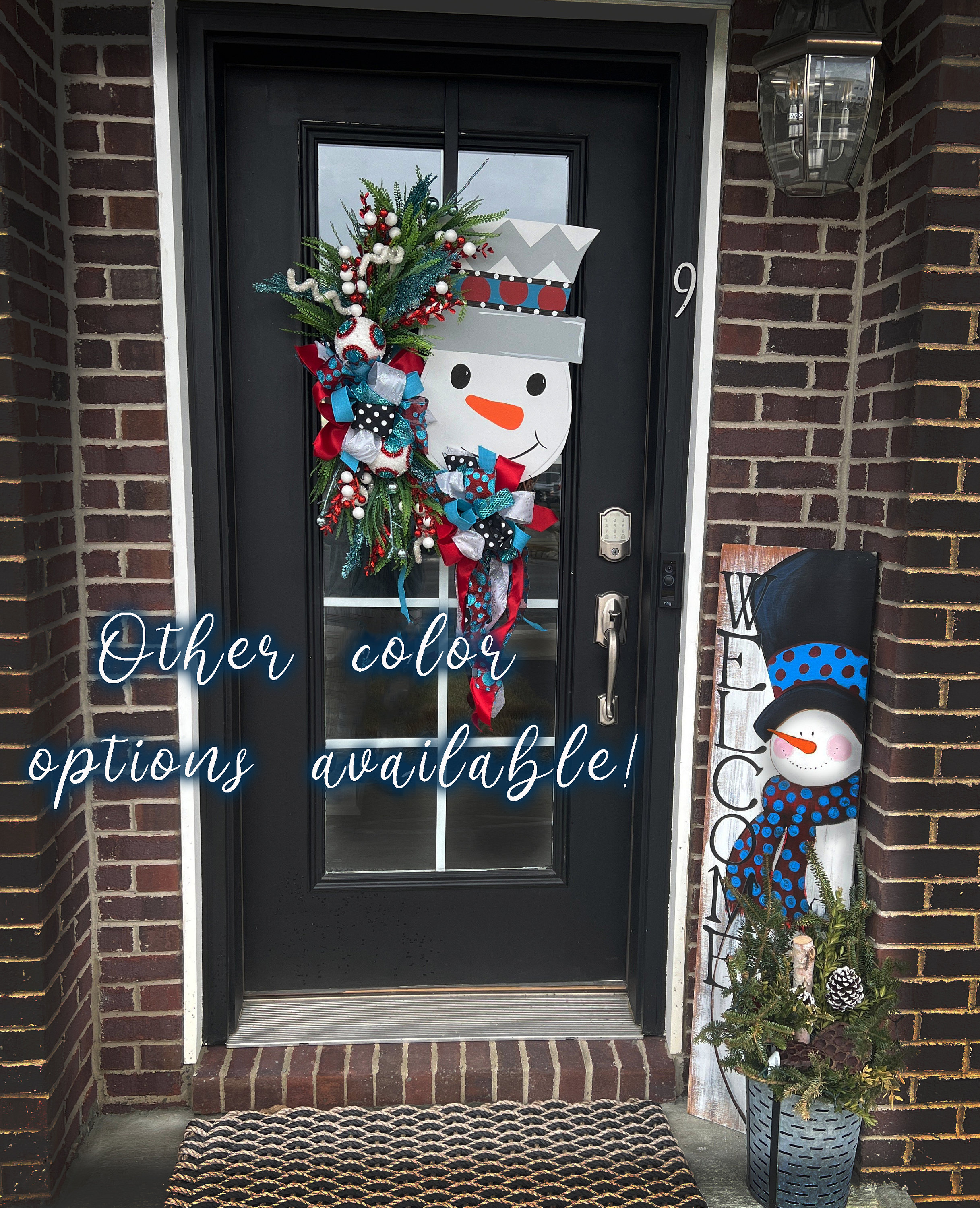 Winter Welcome Snowman Sign, Snowman Sign, Vertical Front Door