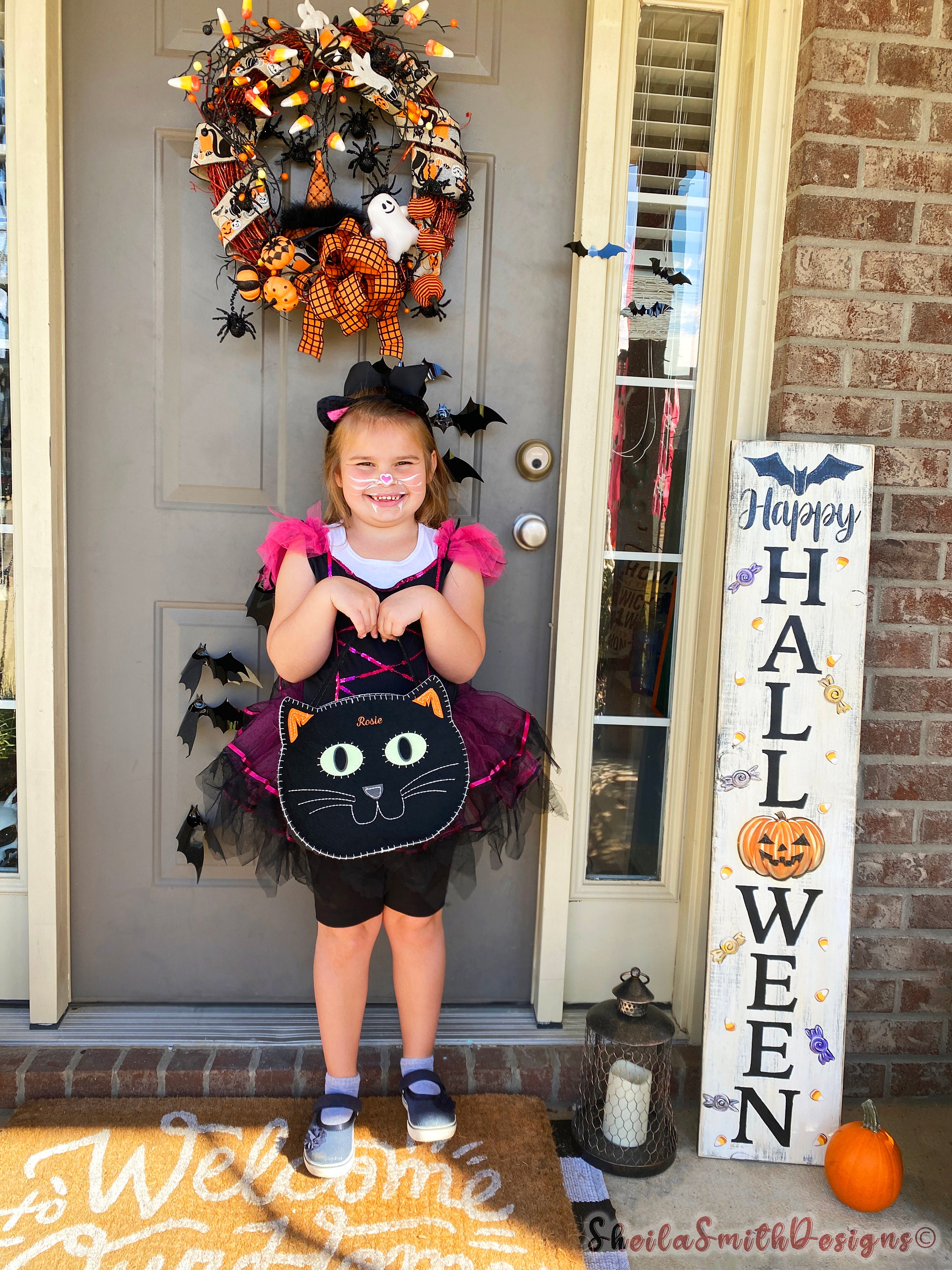 Halloween Sign, Halloween welcome sign, Halloween decor, Halloween porch sign, Halloween front door welcome sign, Happy Halloween, Fall sign