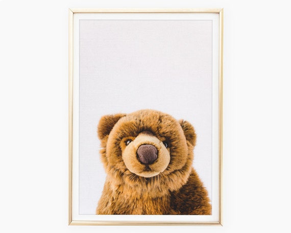 Bear Prints Nursery Wall Art Woodlands Nursery Animal Bear | Etsy