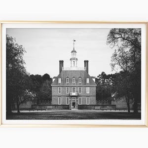 B&W Williamsburg Photography, Governor&#39;s Palace, Williamsburg Print, Virginia Art Prints, Colonial Decor, Historic Building Photo Downloads